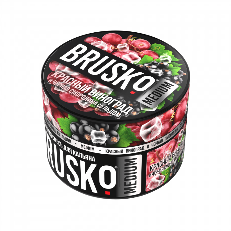 Бестабачная смесь BRUSKO Medium - Красный виноград и черная смородина со льдом 50 гр